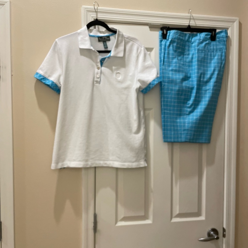 Lauren Ralph Lauren White Polo with Blue Trim